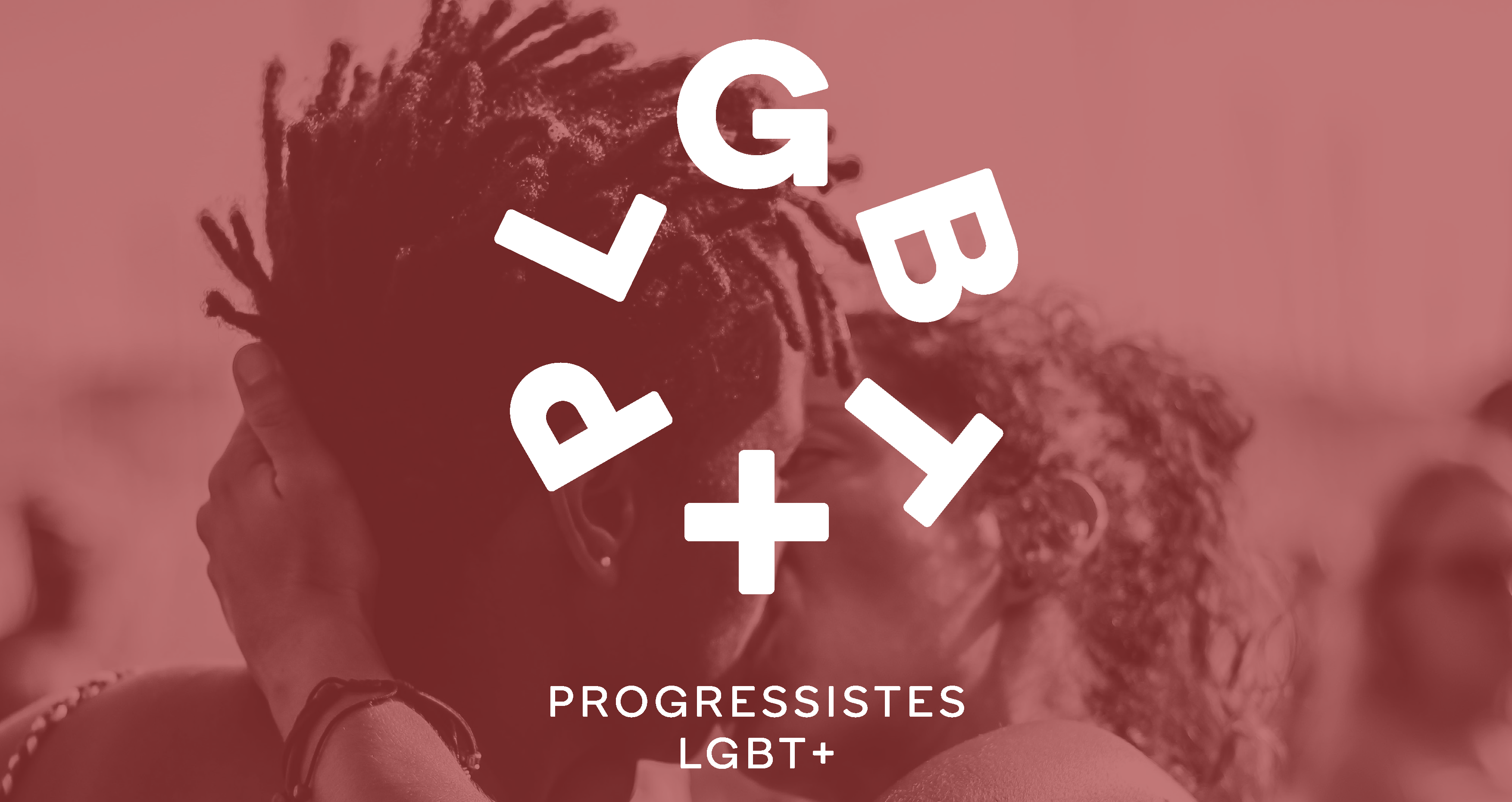 Logo Progressistes LGBT+ fond rouge