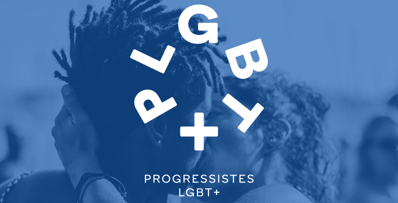 Logo Progressistes LGBT+ fond bleu
